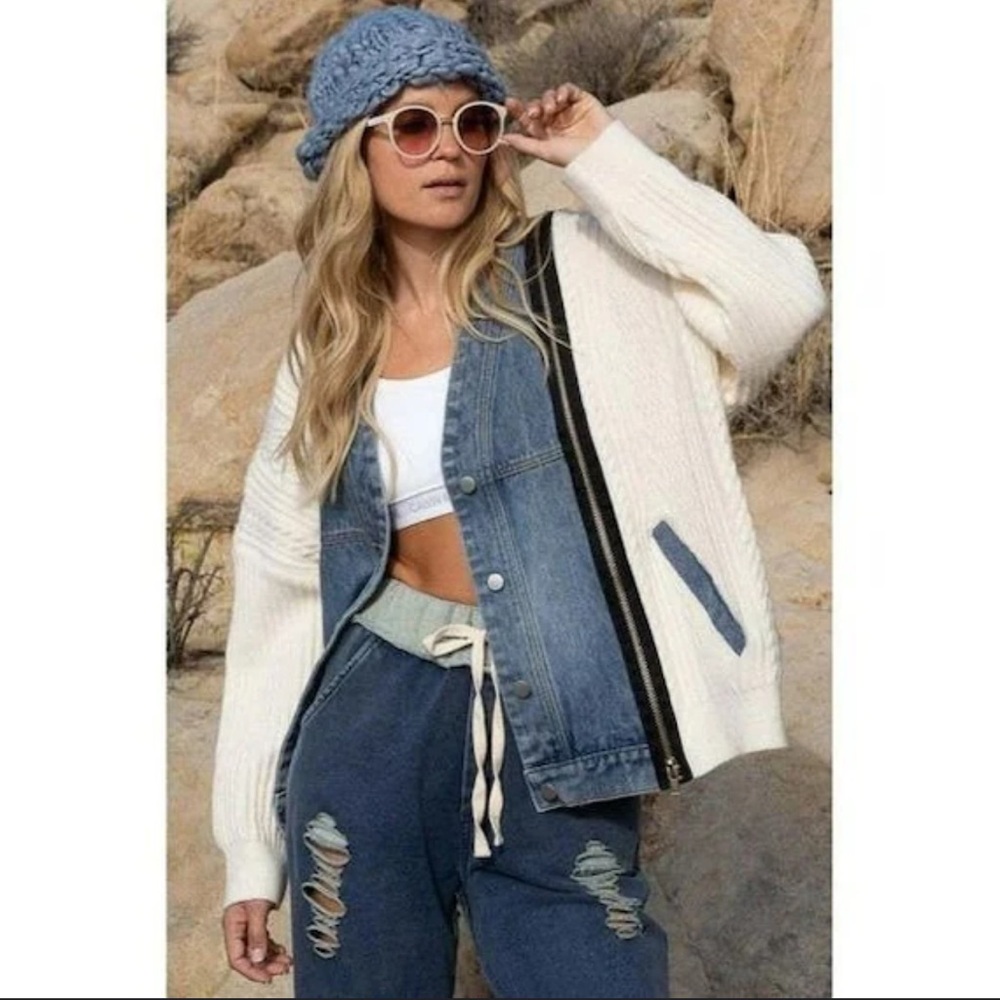 POL Denim and Cream Jacket